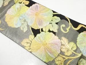 菊唐草模様織り出し　振袖用袋帯